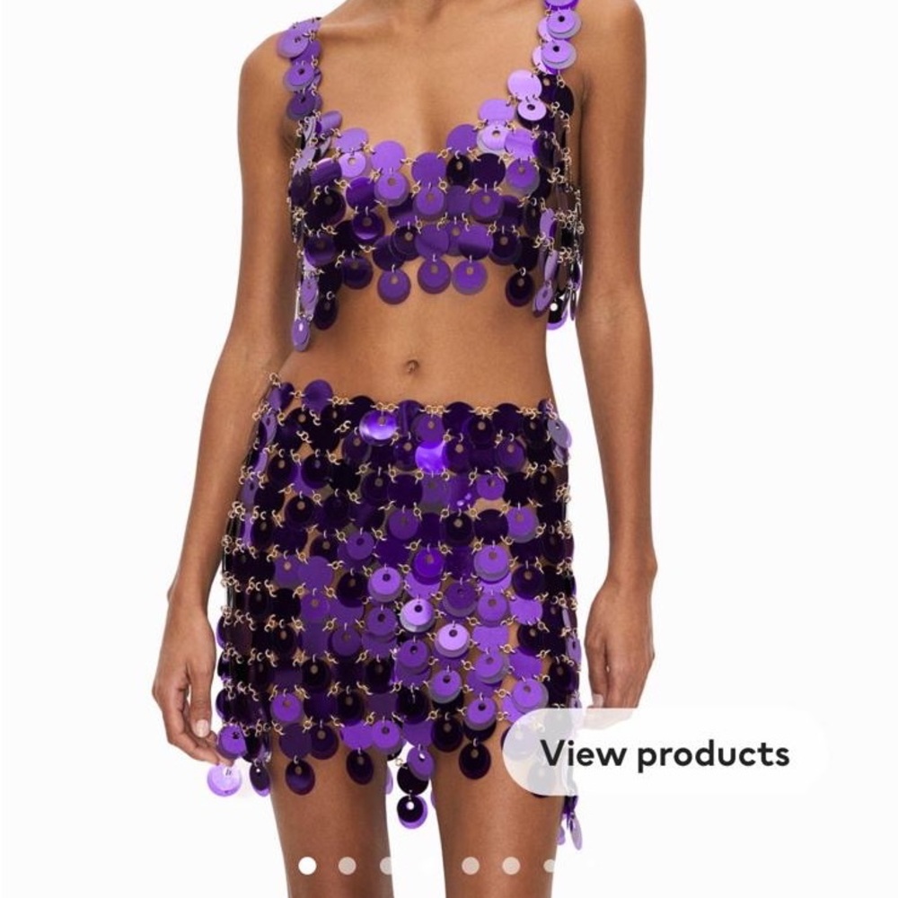 sequin-disc mini skirt - Paco Rabanne X H&M